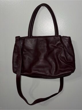 Etienne Aigner Deep Burgundy Leather Shoulder Bag